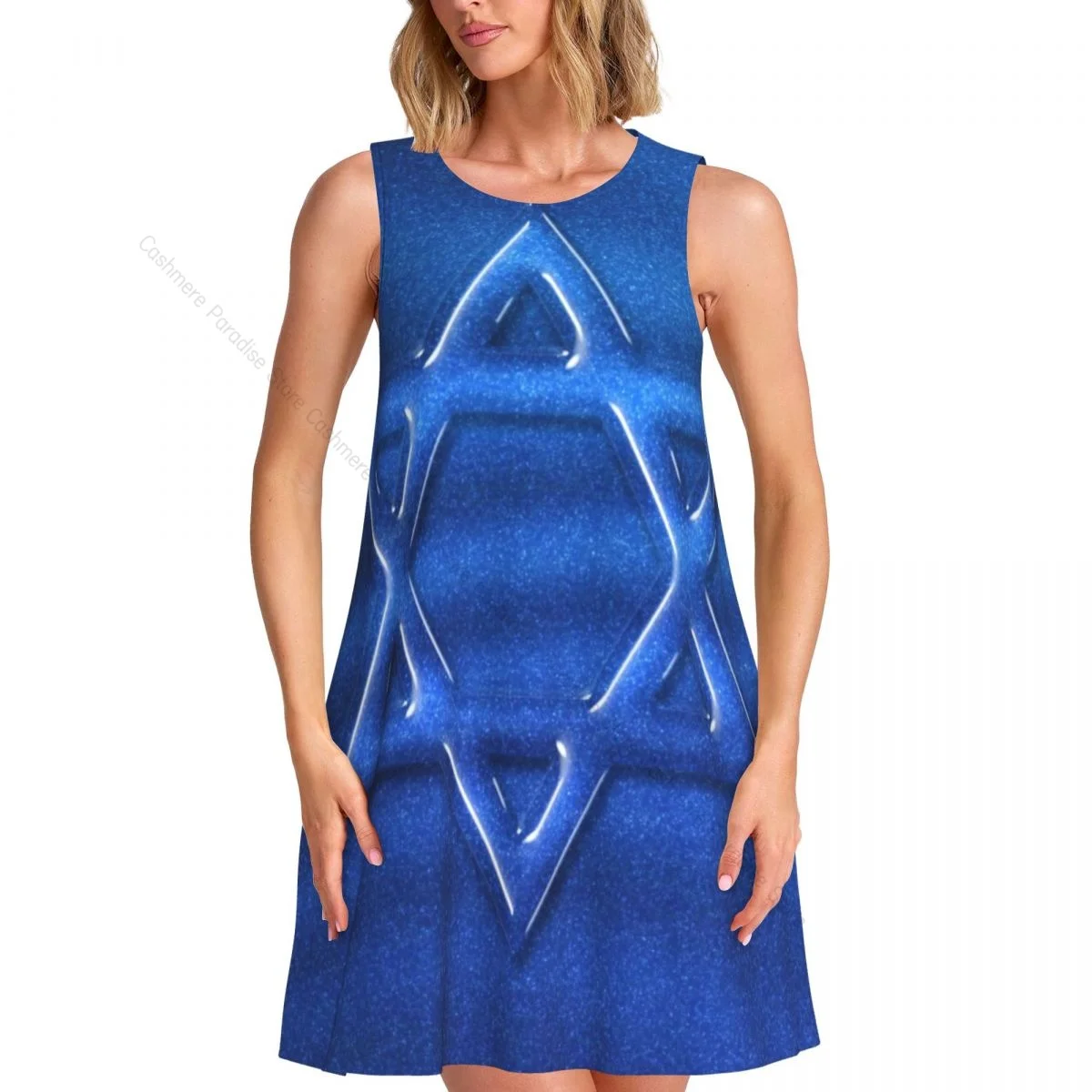 Robes d'été pour femmes, t-shirt de plage, sans manches, drapeau israélien, décontracté, ample, débardeur, 2025