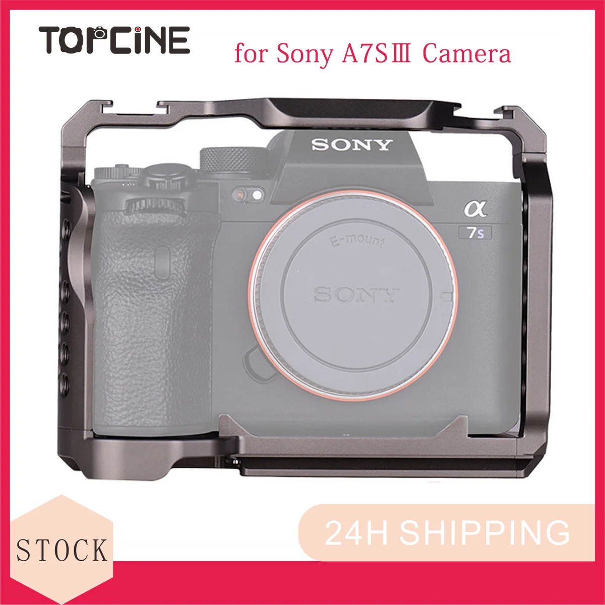 

TOPCINE Camera Full Cage Compatible for Sony A7SⅢ , Aluminum Alloy A7S3 Rig with Cold Shoe Mount