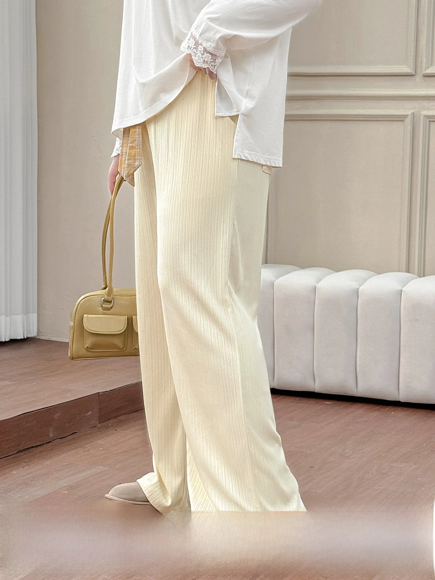 

plus Size Women's High Waist Loose Knitted Sporty Casual Pants Autumn Collection Comfortable Breathable Straight Leg Trousers