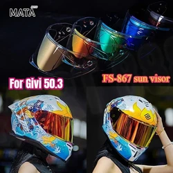 FASEED Motorcycle Helmet Lens FS-867 For Givi 50.3 Special Lens Day and Night Dual-use Flat Mirror Anti-fog Sticker Helmet Parts