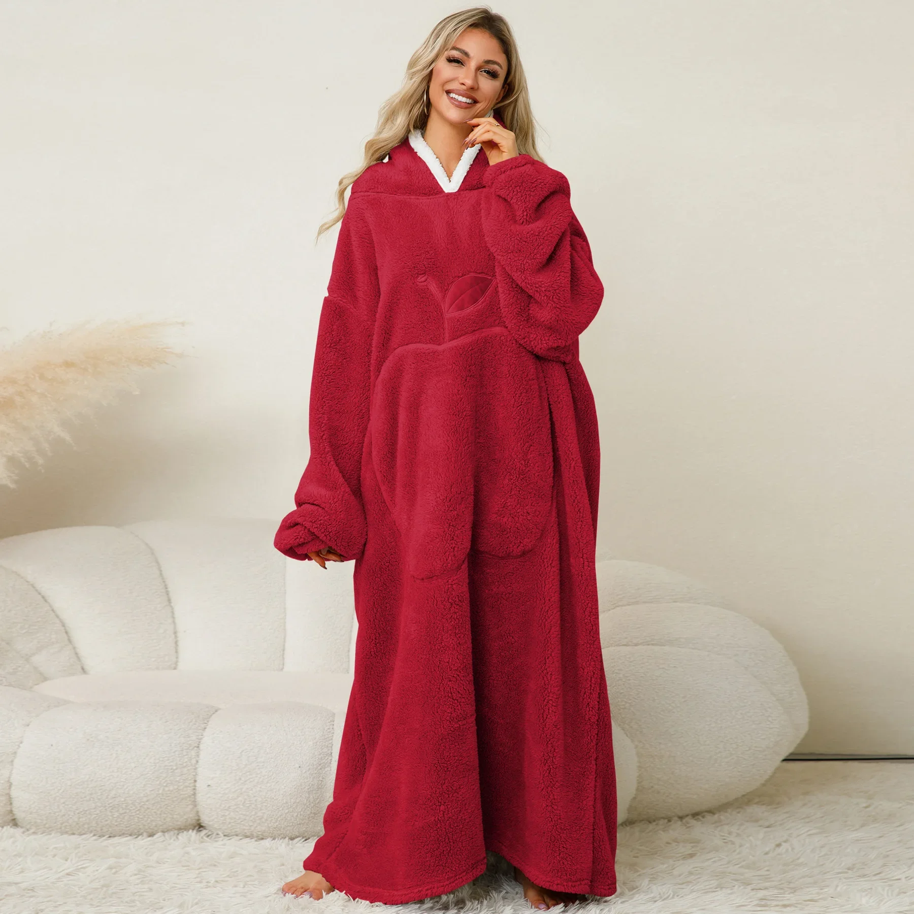 Thicken Winter Women 2024 Hooded Nightgown Long Night Dress Pajamas Female Sleepwear Nightgowns Warm Home Clothes Nightwear