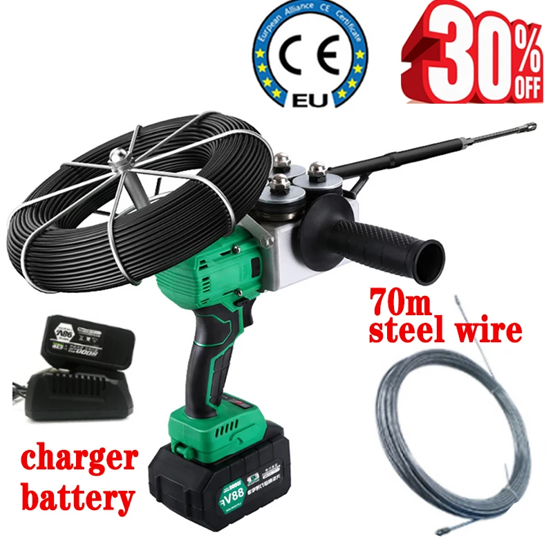 2025 Electric stringing machine Decoration hidden line pipe threader threading pipe draw-wire, unwind, lead-draw, stringer