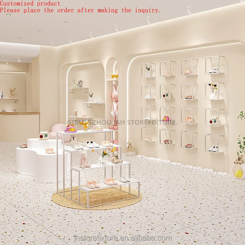 

Silver Shoe Display Racks for Boutique Six Layers Female Handbag Display Shelf Wall Mounted Shoe Rack