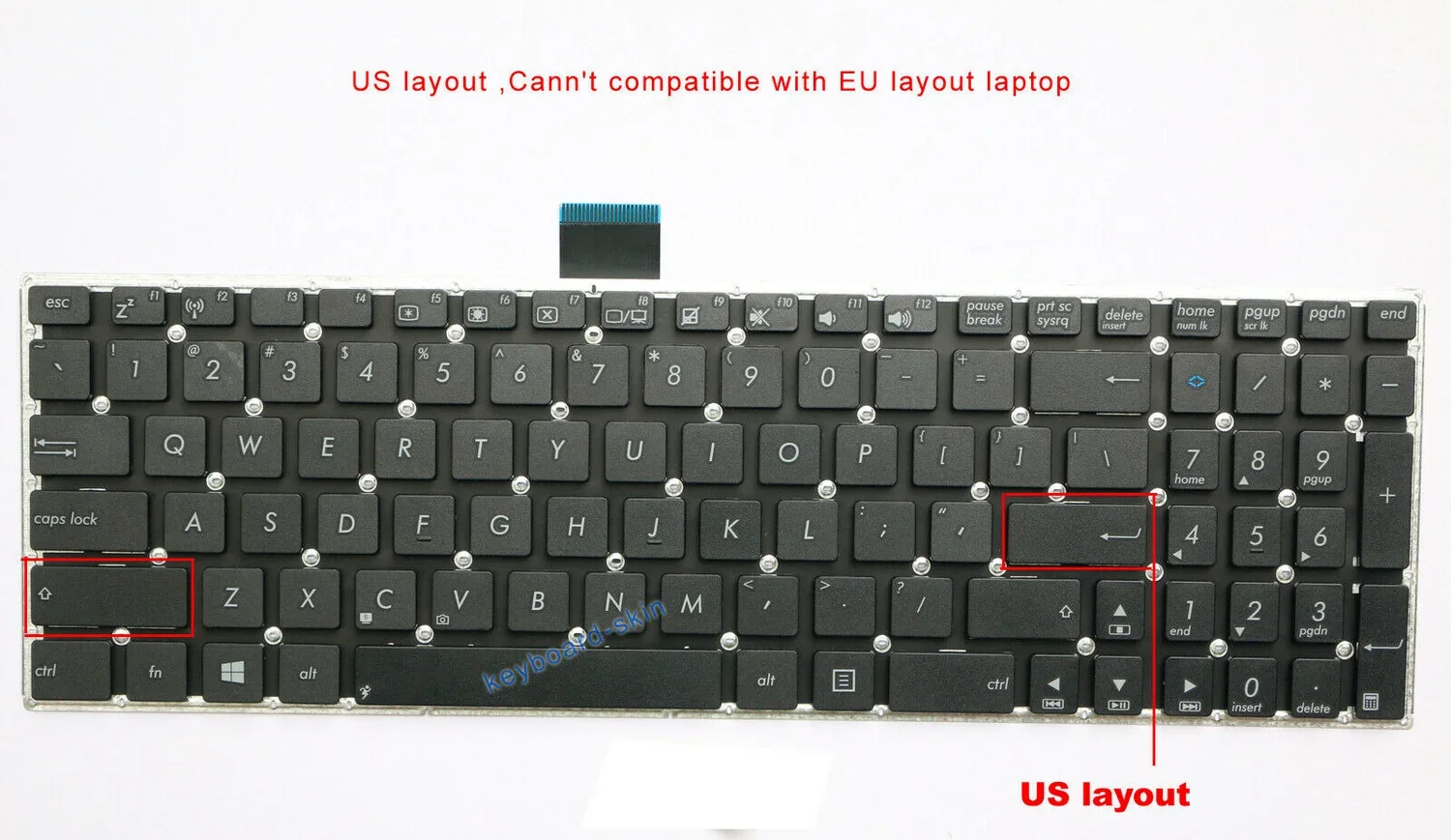 New US Keyboard No-frame for ASUS F502 F502C F502CA S500 S500C S500CA S550 S550C S550CA S550CB V500 V500C V500CA laptop