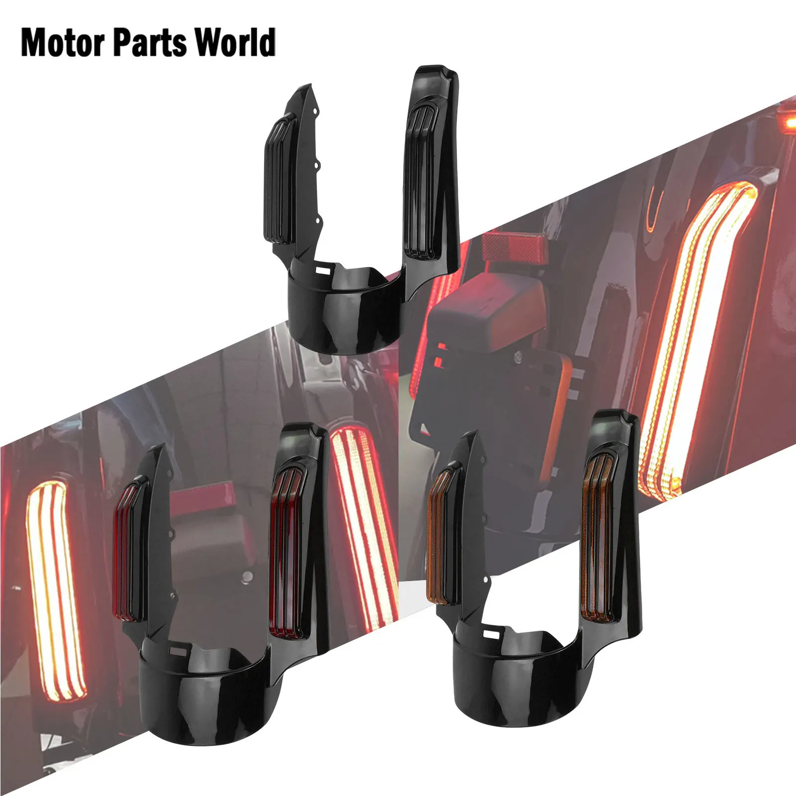 Motorcycle LED Rear Fender Extension Fascia Brake Light Turn Signal For Harley Touring Road Street Electra Glide FLHR 2009-2013