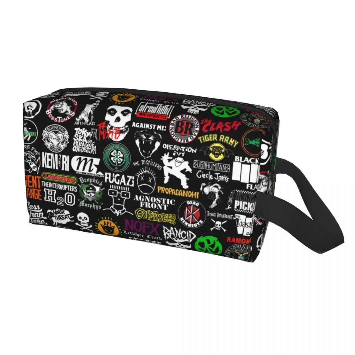 Custom Rock Punk Band Misfits Pattern Cosmetic Bag Women Cute Big Capacity Heavy Metal Makeup Case Beauty Storage Toiletry Bags