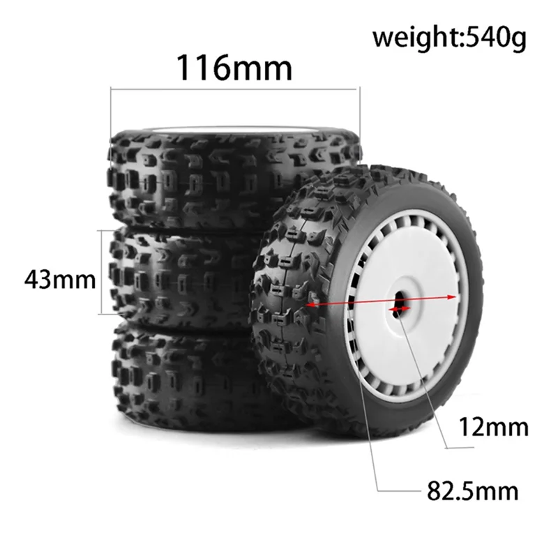 Для 1/8 ARRMA KYOSHO BUGGY HSP Electric Yue Oil Yue 17 мм комбайнер шин для внедорожников, черный