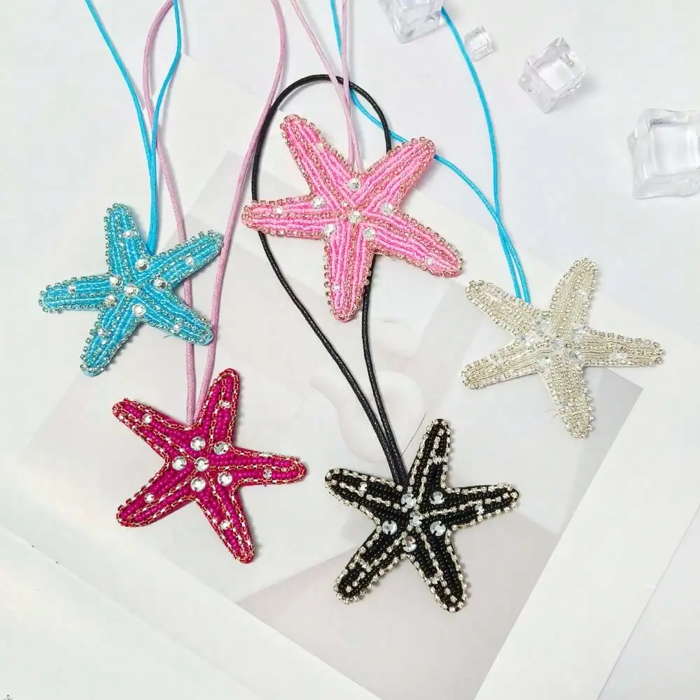 Pendentif de sac étoile de mer tissé à la main à la mode, décoration de porte-clés étoile de mer mignonne, accessoires de sac à breloques DIY