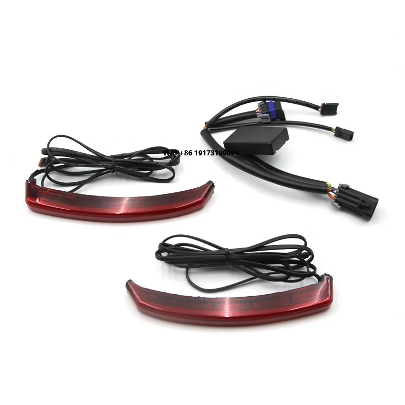 Indian Chieftain RoadMaster Motorcycle Saddlebags LED Turn Signal Flowing Edge Box Territorial Strobe Brake Light 12V Red