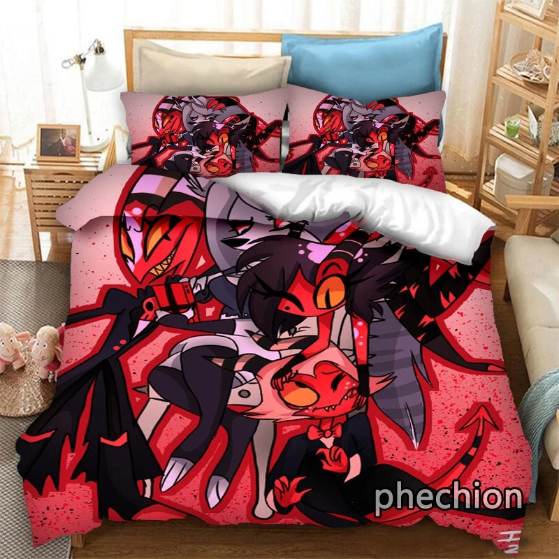 phechion Anime Helluva Boss 3D Print Bedding Set Duvet Covers Pillowcases One Piece Comforter Bedding Sets Bedclothes Bed K447