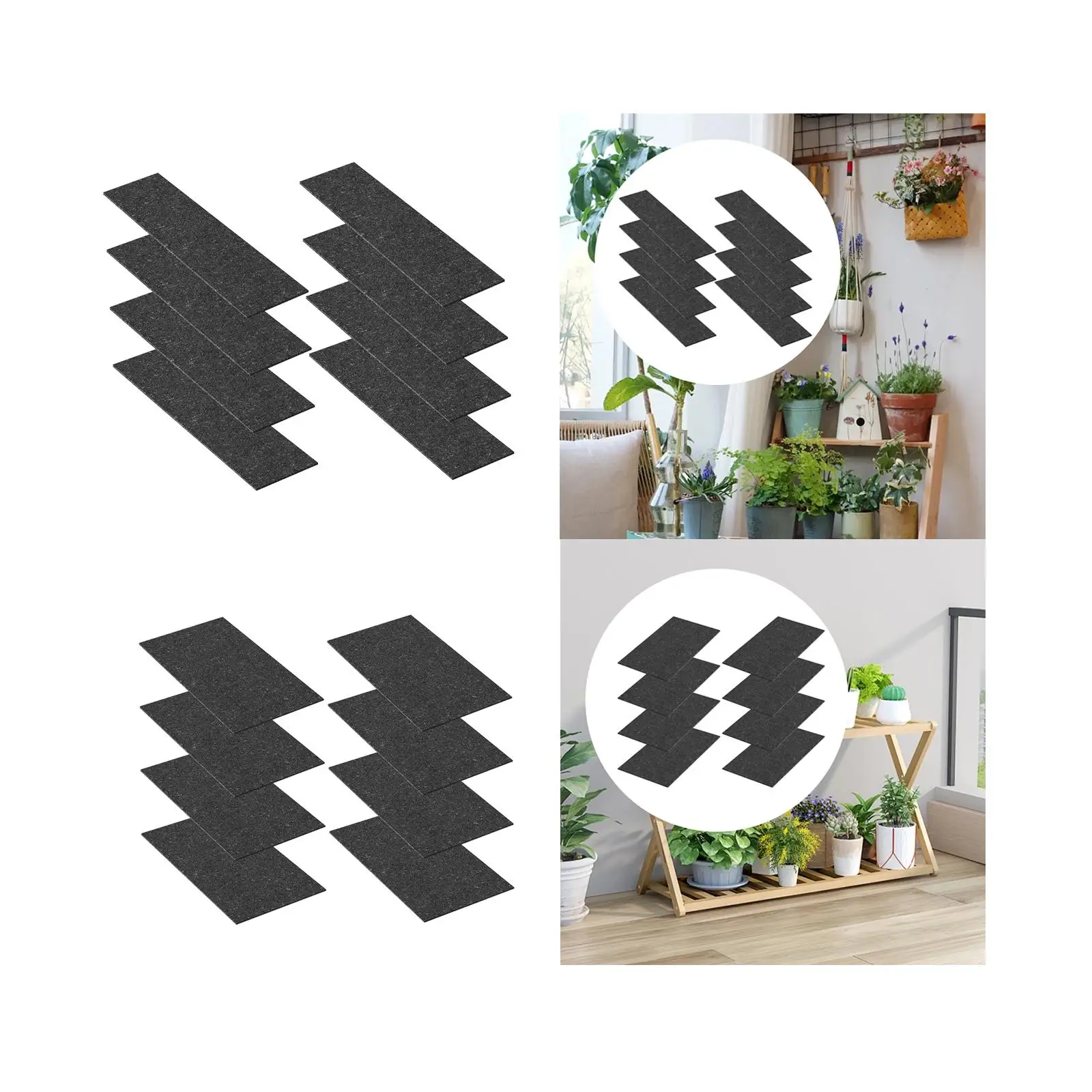 Tapis capillaires noirs à remplacement direct, 8 pièces, tapis de démarrage de graines auto-arrosage pour plantes en pot, serre, jardinage hydroponique