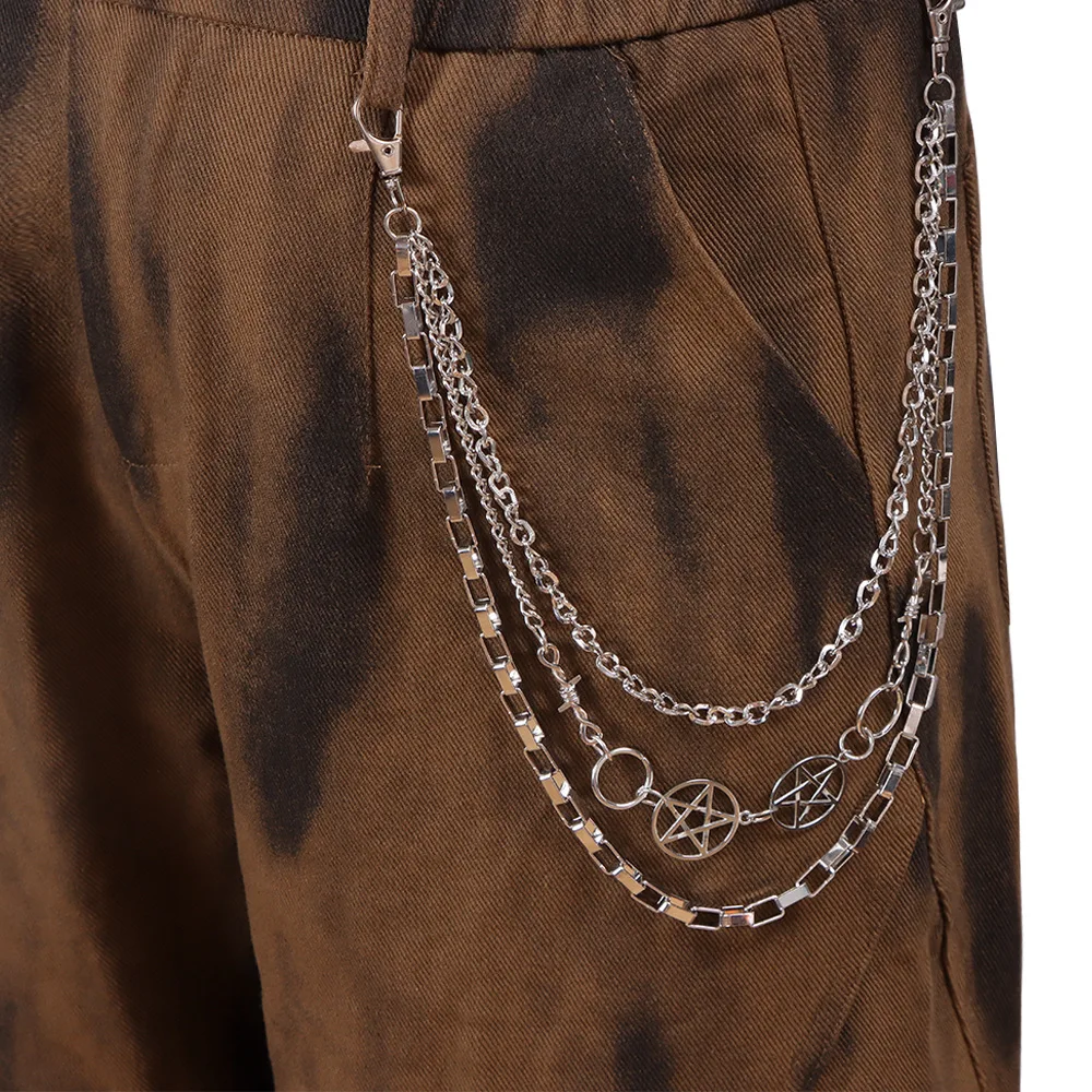 Hexagram Star Multi‑Layer Pants Chain Unisex Metal Waist Chain Y2K Punk Hip Hop Jeans Hanging Fashion Clothing Ornament