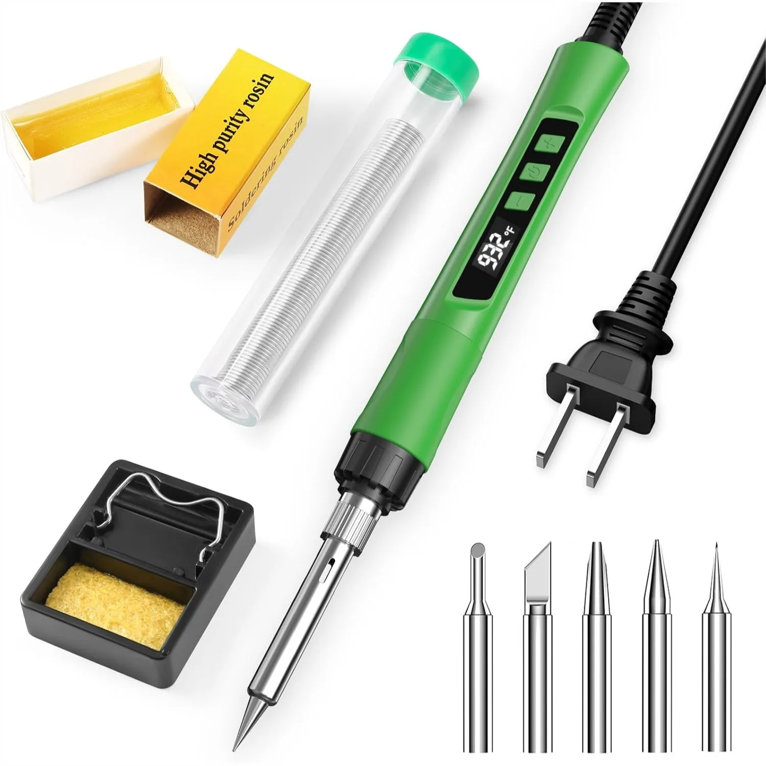 

Soldering Iron Kit with Adjustable Temperature 356-932℉, Includes Solder Wire and Accessories for Easy Electronics Repair