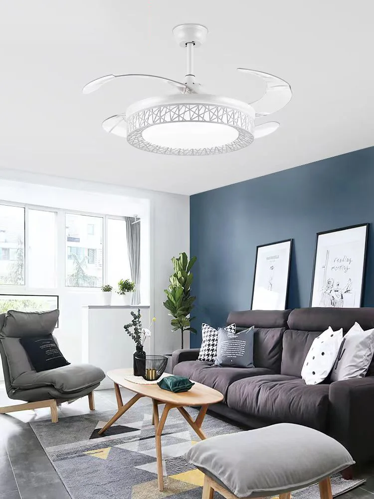 

110V & 220V Invisible Ceiling Fan Lamps Bedroom Living Room Dining Room Study LED Modern And Minimalist Home Pendant Light