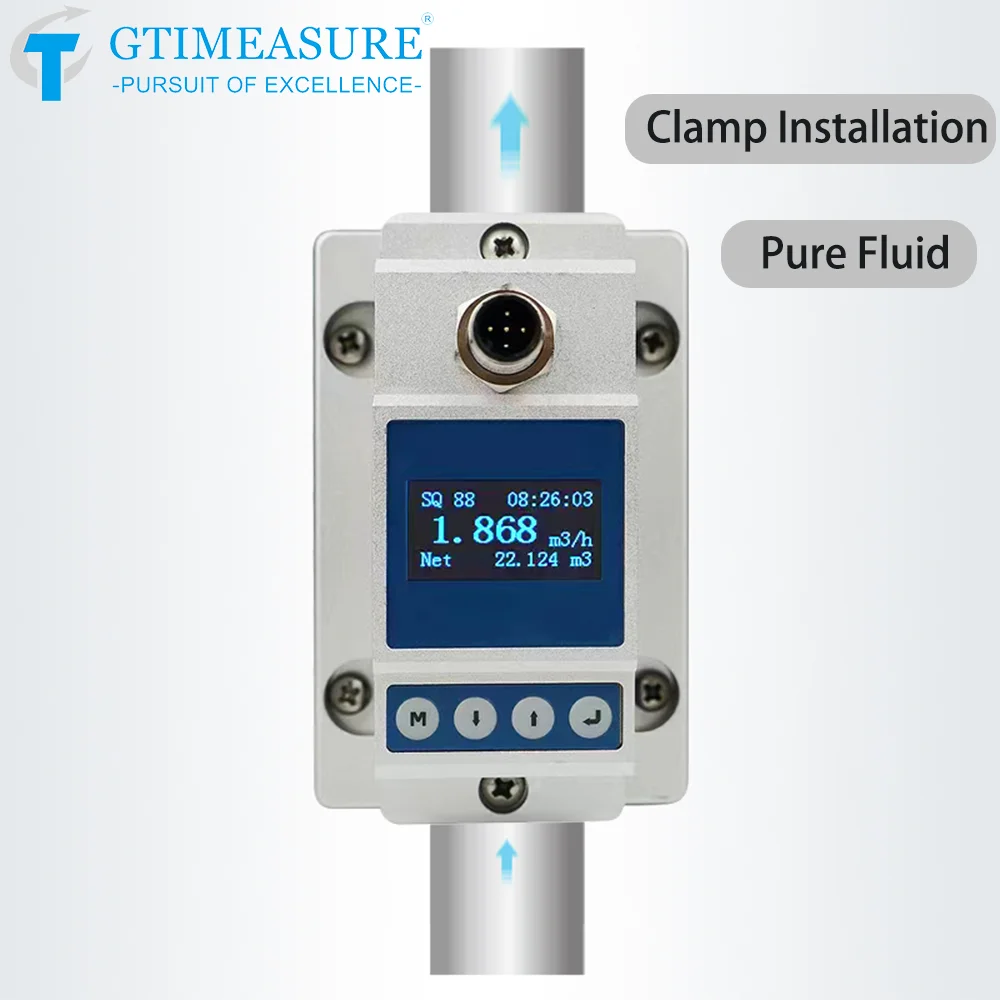 Ultrasonic Flow Meter DN10 DN100 Tube Digital Clamp On Type For Water Diesel Oil Liquid Pipe Flow Measurement  4-20mA RS485