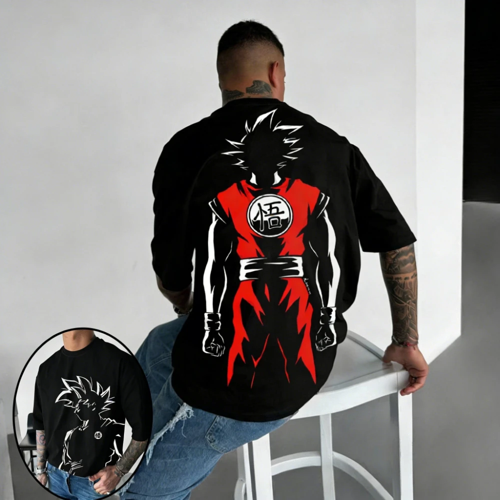 Dragon Ball Z Herren- und Damen-T-Shirts, Son Goku Anime-T-Shirt, Sommer- und Frühlings-Kurzarm-T-Shirts für Jungen, lockere Eltern-Kind-Outfits