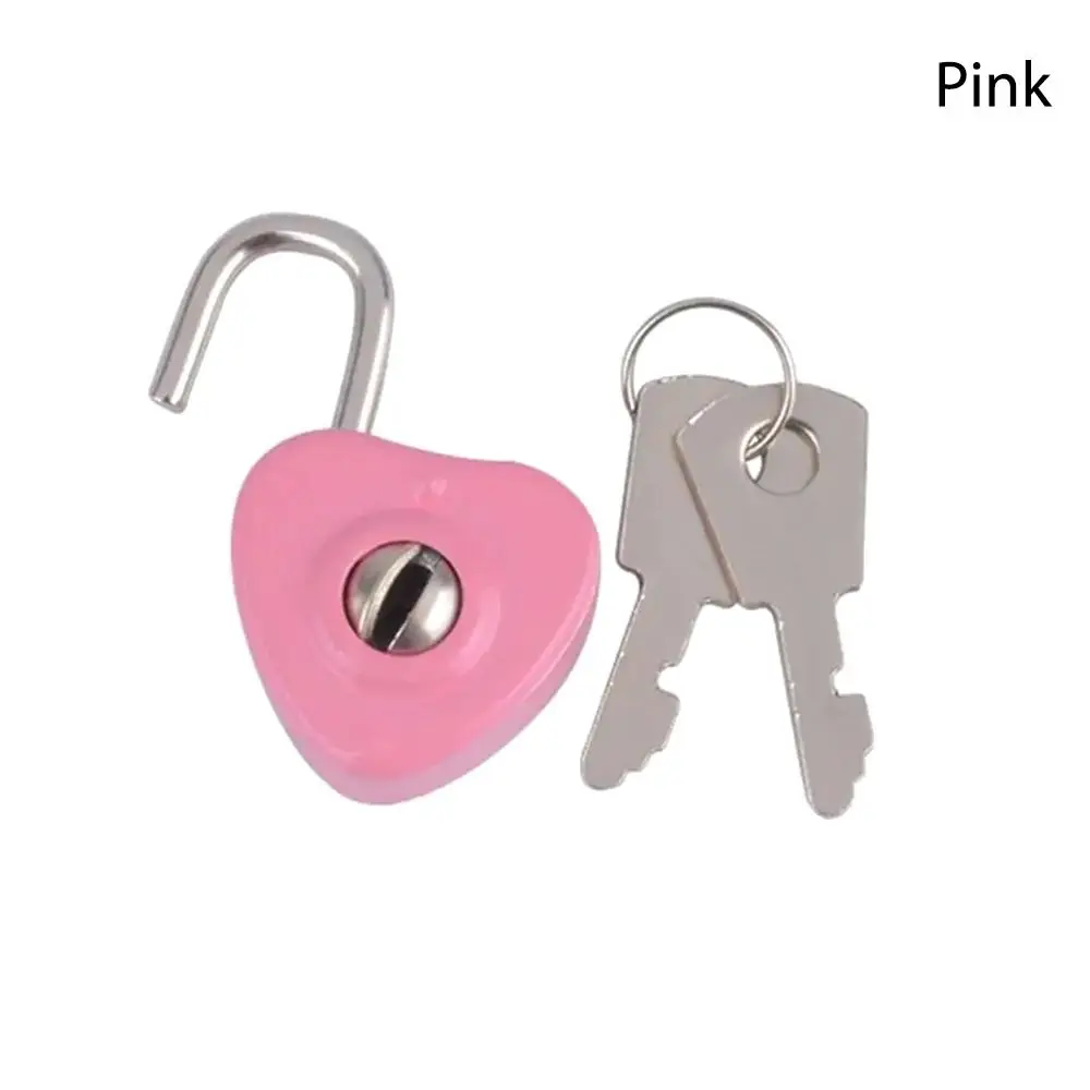 

1Set Luggage Lock Archaize Padlocks Old Antique Vintage Style Heart Shaped Security Key Lock Portable Mini Journal Book Lock