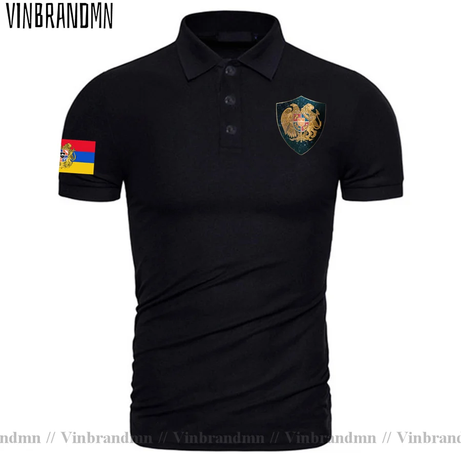 Vinbrandmn Armenia Coat of Arms and Starry Nights Shield Men's Polo Shirts Vintage shirt Custom Retro Armenian Pride Polo Shirt