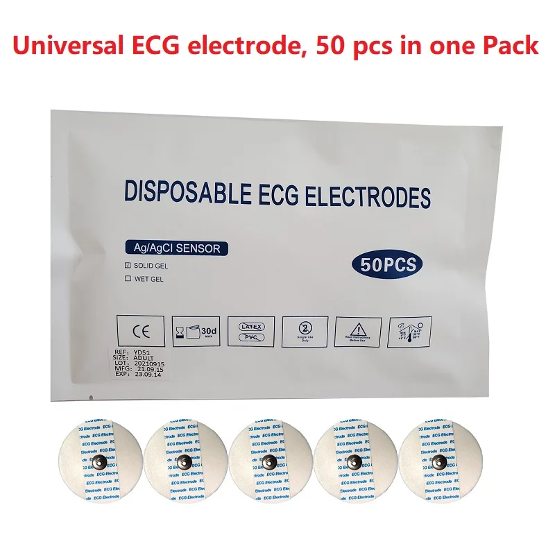 Wholesale/Retail button ECG Electrodes, 50 pcs in one Pack