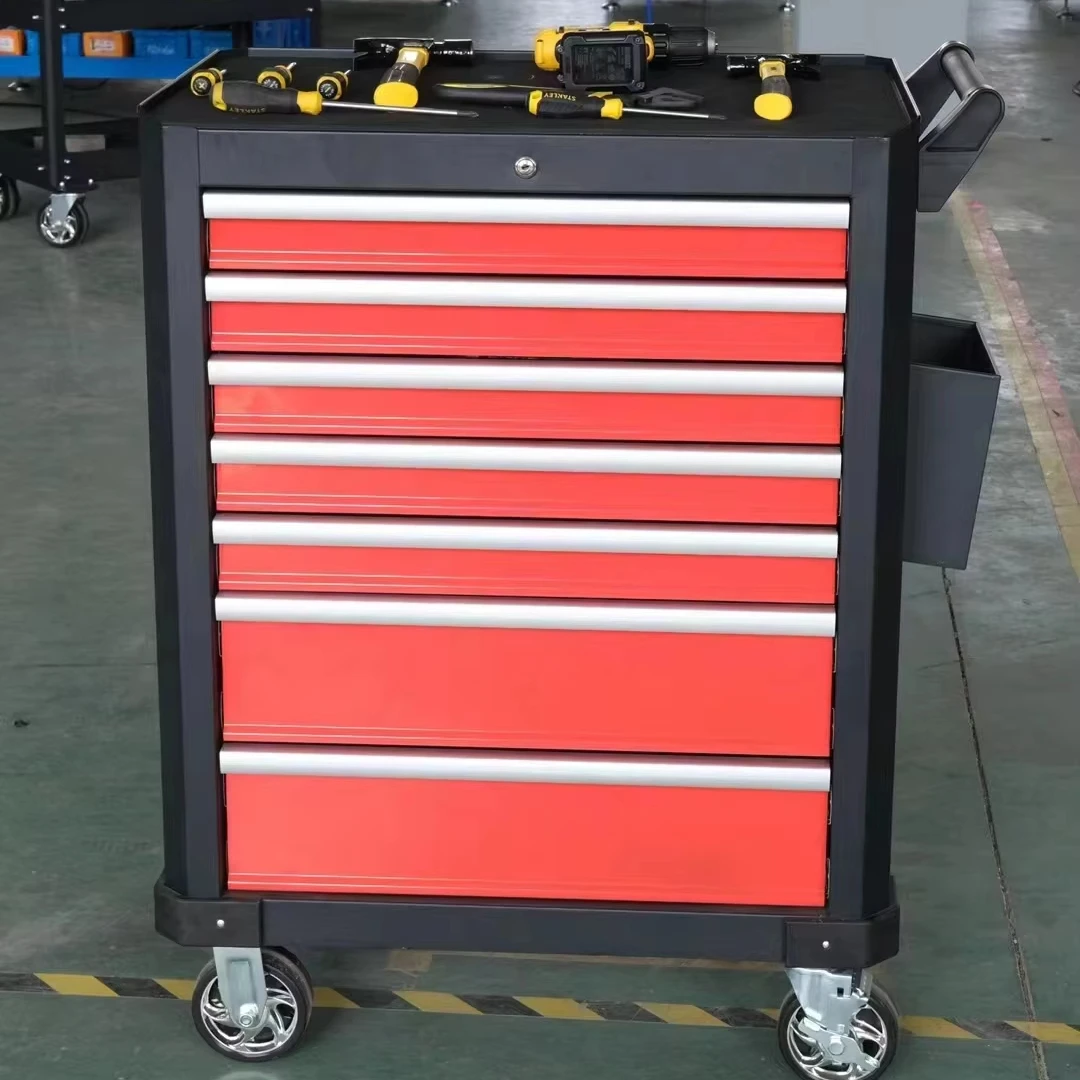 Metal Tool Cabinet With Pegboard Garage OEM Rolling Tool Storage Trolley Workshop Steel Tool Cabinet With Wheels