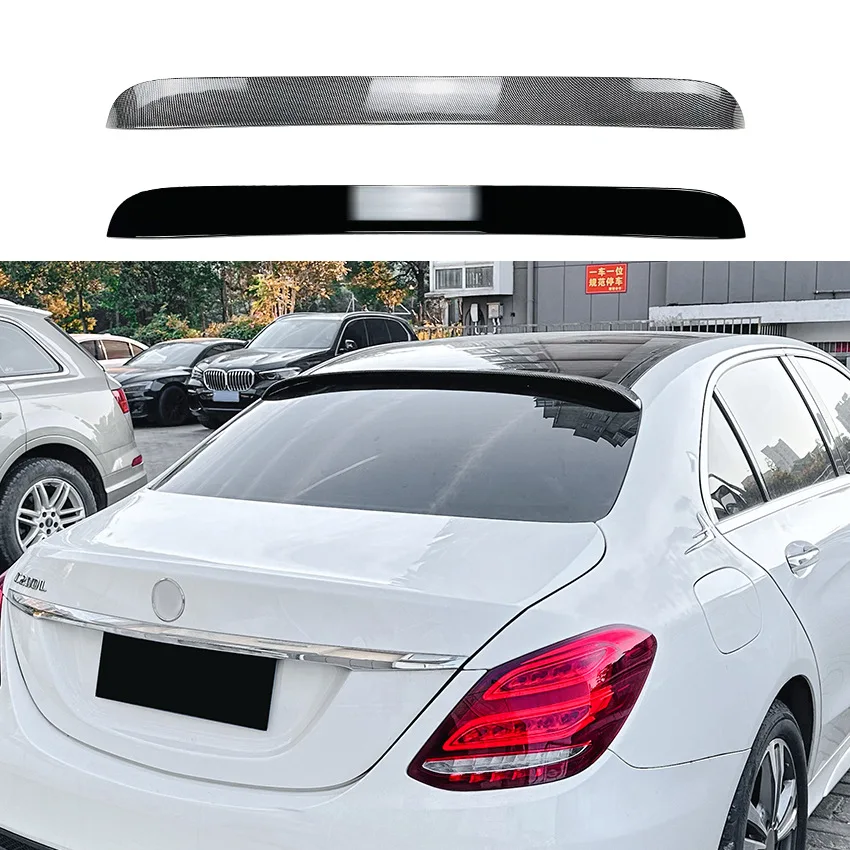 

2015-2021 Для Mercedes Benz C-class W205 Узор из углеродного волокна AMG Хвостовые верхние крылья Спойлеры ABS Автомобильный задний крыша Багажник Крыло Спойлер