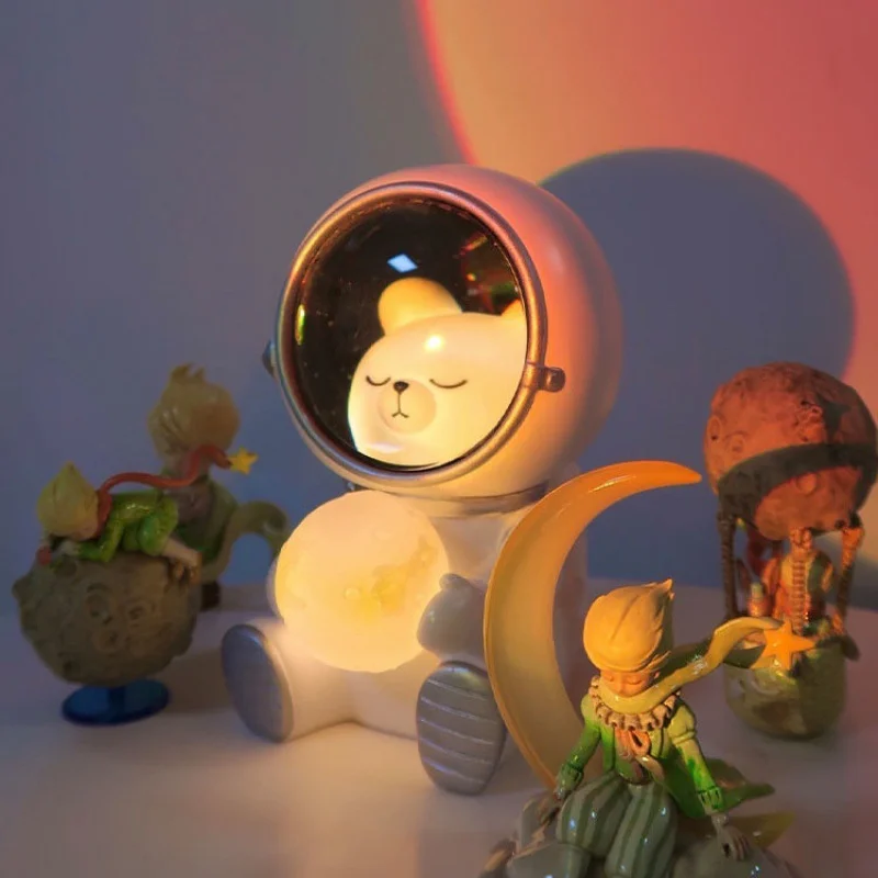 Galaxy Star Astronaut Night Light Cute Animals Lamp For Kids Bedroom Decor Gift Table Light Space Man Decoration Latern