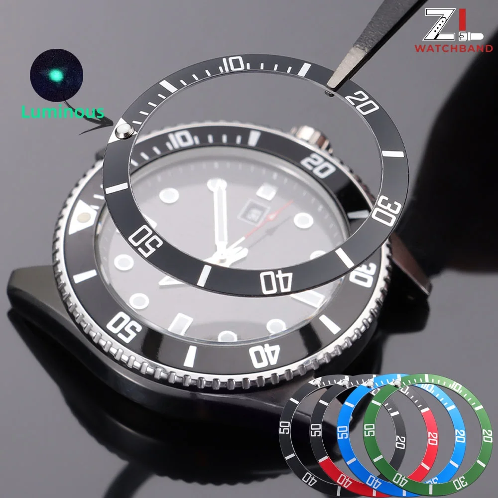 37.5*30.5mm Watch Face Aluminum Loop Bezel Insert Ring Men Watch Replacement Part Accessories Watch Face Watch Bezel Repair Tool