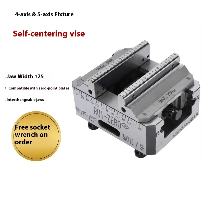 HR90 High precision four-axis and five-axis Self-centering vise quick-change fixture zero positioning bench vise