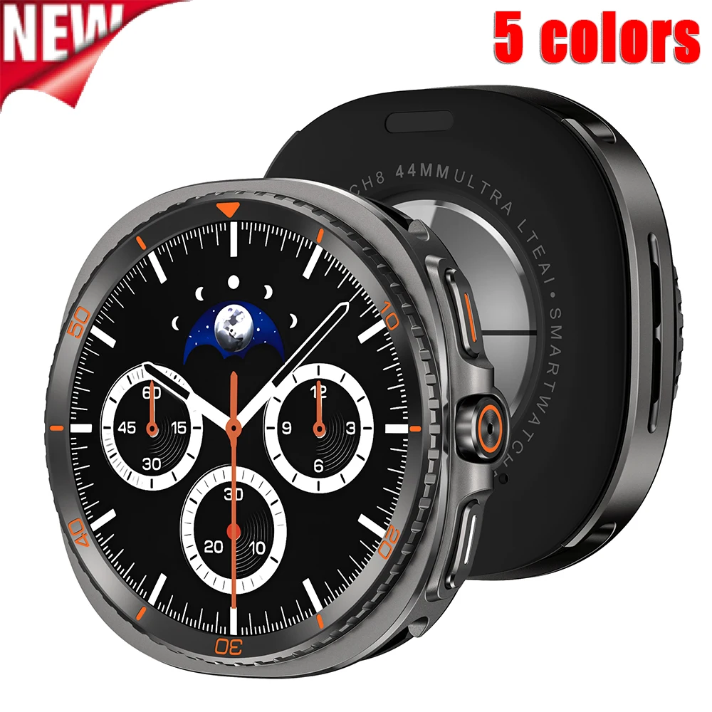 Metall-PC-Gehäuse für Samsung Galaxy Watch 9 8 40mm 44mm Robuster Stoßfester Rahmen mit Rückabdeckung für Galaxy Watch 8 Aluminium-Schutzrahmen