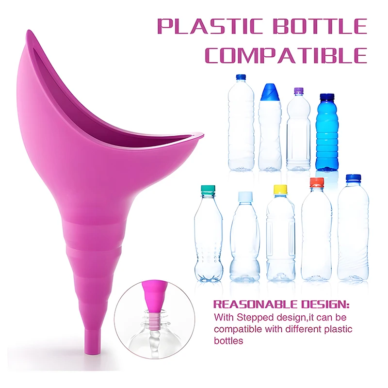 Female Urination Device Emergency Urinal Reusable Silicone Urinal Funnel for Women Standing Up Pee Funnel for Outdoor Camping