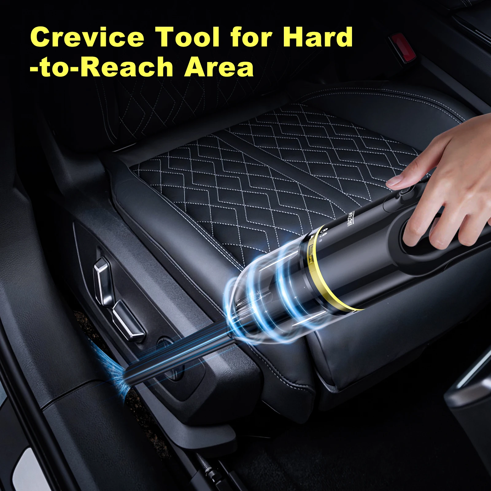 Портативный автомобильный пылесос с мощным всасыванием 8 кПа, шнур 16,4 фута, мощность 12 В постоянного тока для автомобиля, багажника, лодки, внутренние автомобильные аксессуары