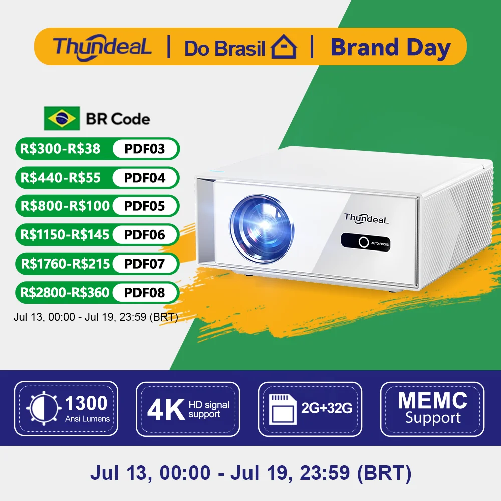 Projetores no brasil Projetor ThundeaL TD95W Android Full HD 1080p WiFi 2K 4K cinema em casa TV 3D inteligente Conexão HD portátil vídeo filmes reuniões projetor LED TD95 Para assistir filmes apresentação