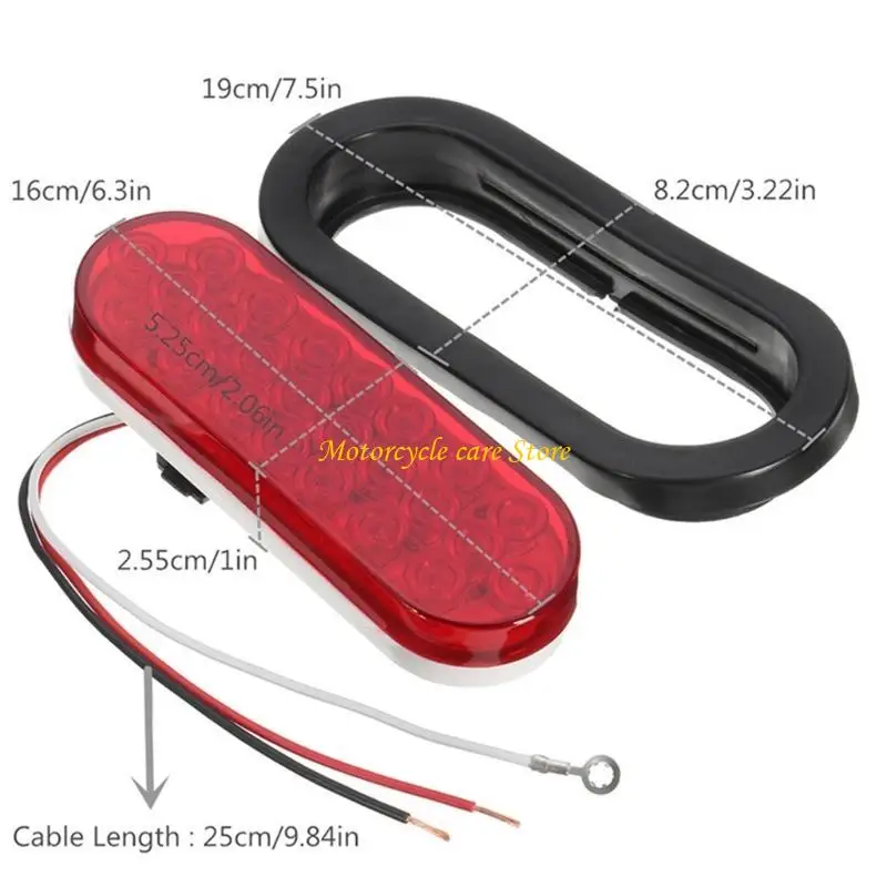 U75F Pack of 2 Tail Lights 24LED Recessed for Enhanced Safety on Trucks and Trailers