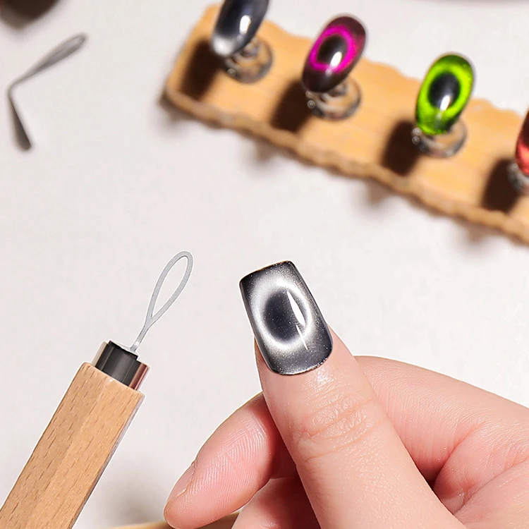 1/2Pcs Black Hole Cat Eye Nail Magnet Create 3D Oval Hollow Effect Nail Art Magnetic Stick Use With Gel Polish DIY Manicure Tool
