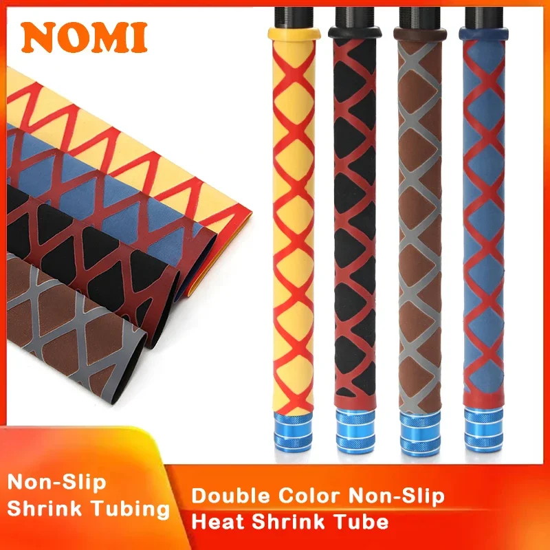 

1m/pcs Double Colors Non Slip Heat Shrink Tube 20/22/25/30/35mm Insulation Protect Waterproof Anti-Slip Fishing Rod Wrap