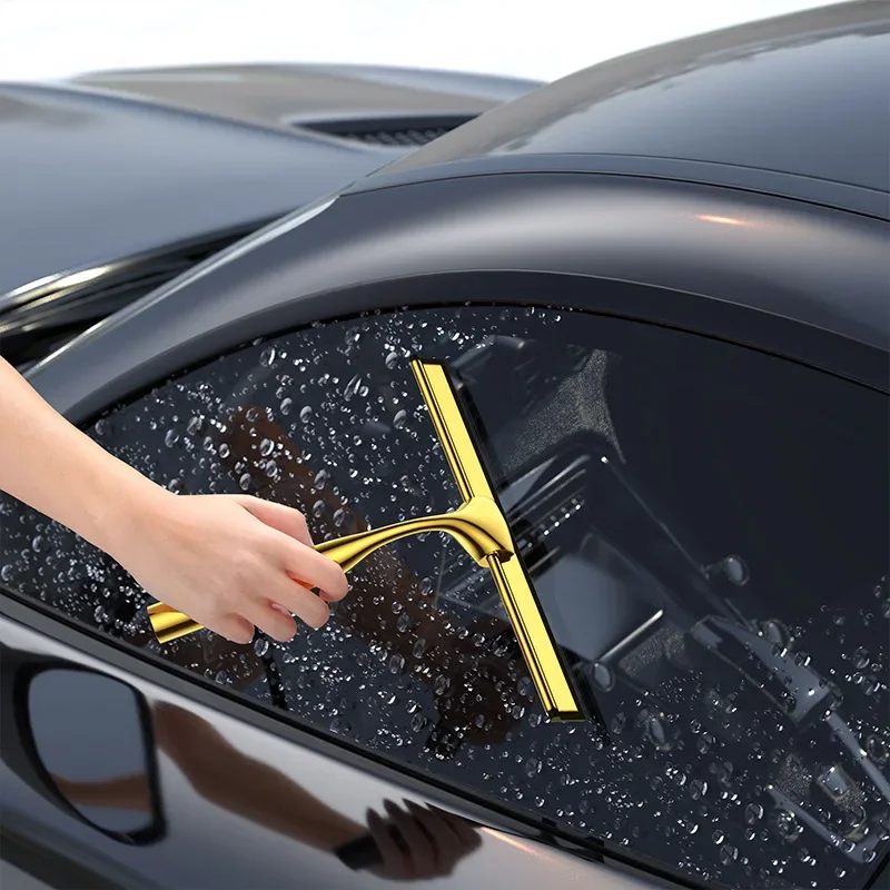 10 ''بوصة دش ممسحة نافذة ممسحة استبدال شفرة السيليكون المطاط كشط مقبض من الفولاذ المقاوم للصدأ زجاج الباب S هوك شماعات