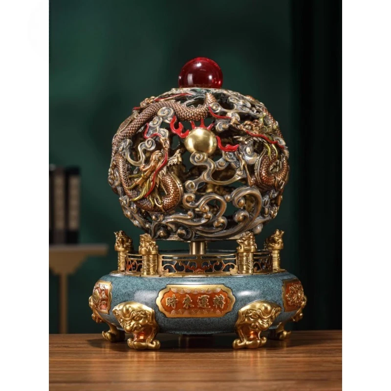 

Brass Nine Revolutions Qiankun Ding Ornament Home Living Room Entrance Office