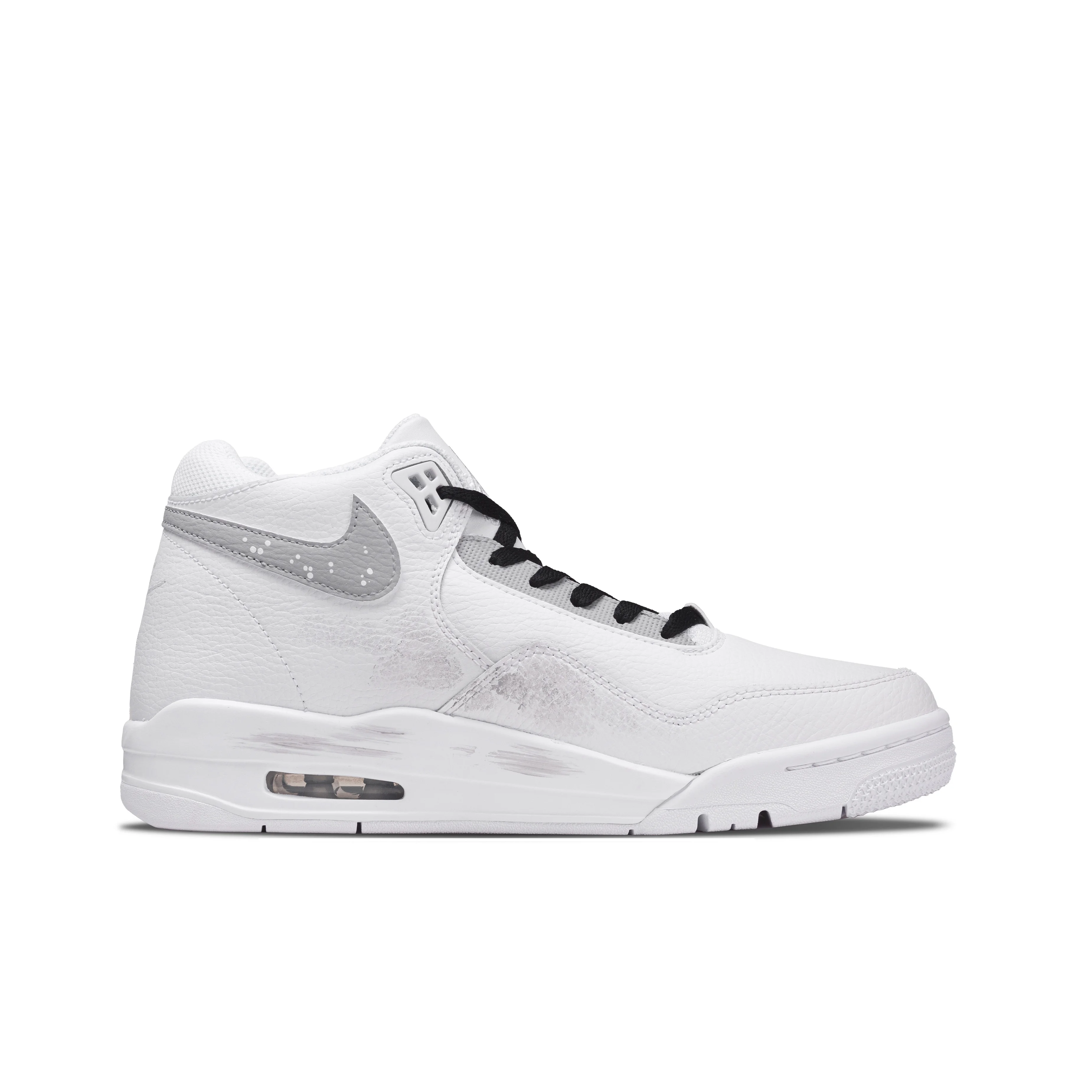 Nike Flight Legacy Star Moon Galaxy Mid top Vintage Basketball Shoes Men's Silver White BQ4212-101(Team864-)