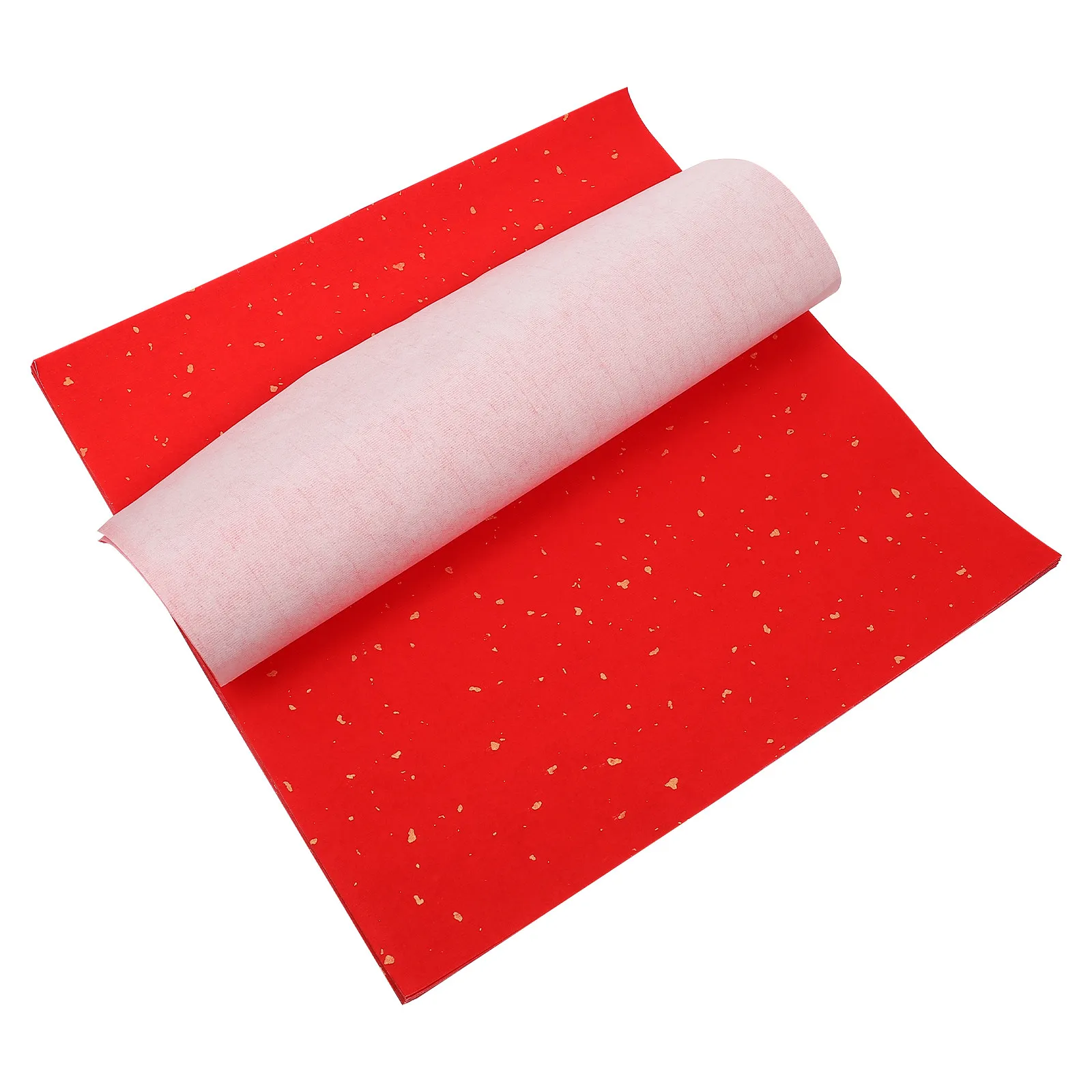 40 Hojas de Papel de Arroz Rojo con Caracteres Fu, Papel para Dísticos, Escritura Suave, Infiltración Lenta de Tinta, Pulpa de Bambú, Decoración para el Año Nuevo Chino