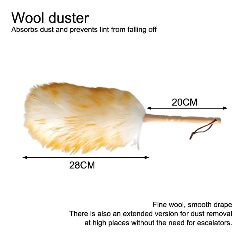 Lightweight Anti-Static Wool Brush with Expanding Handle for Dust Removal