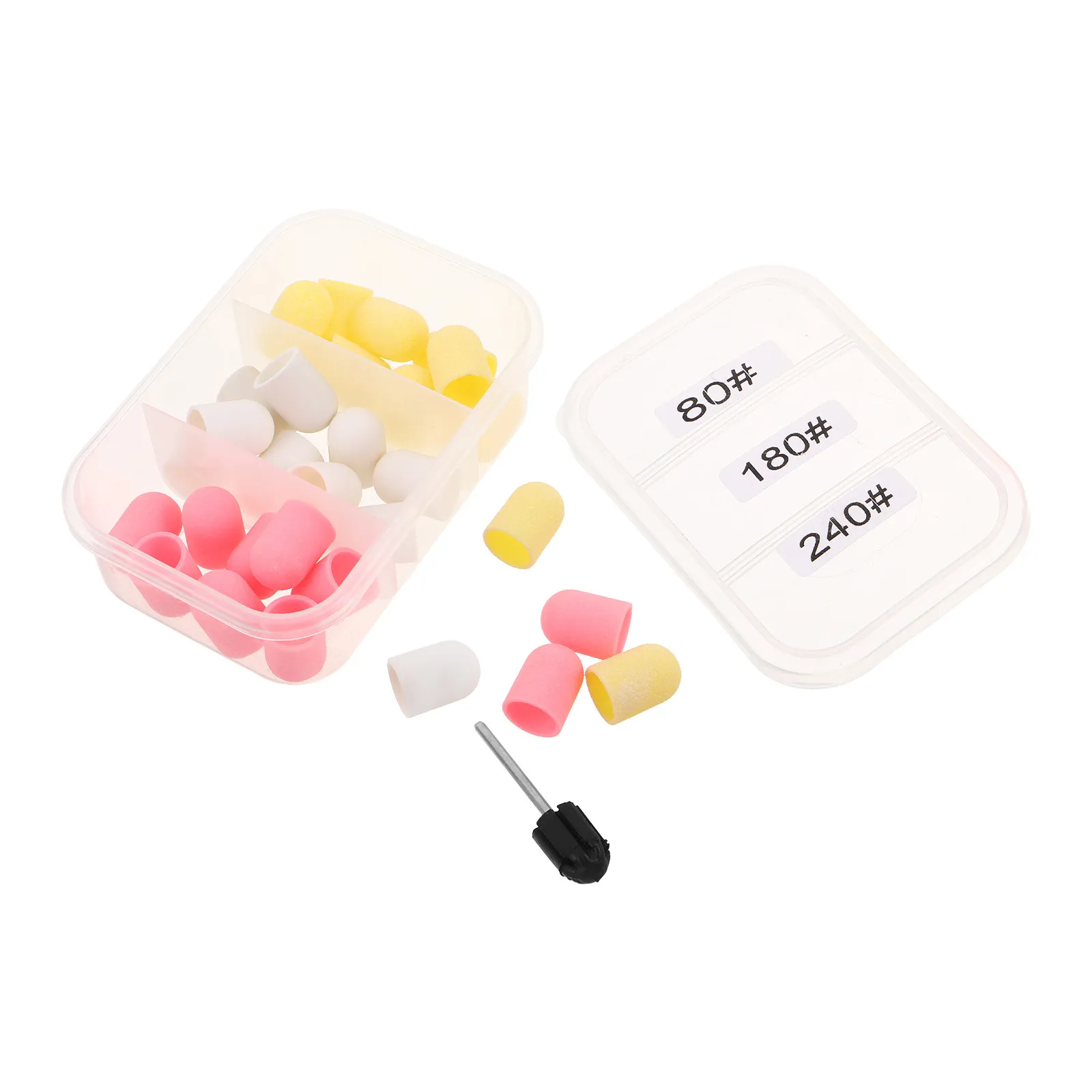 

30Pcs Nail Sanding Caps Mixed Grit 80 180 240 Grit Precision Nail Drill Grinding Caps for Gel Polish Removal Manicure Pedicure