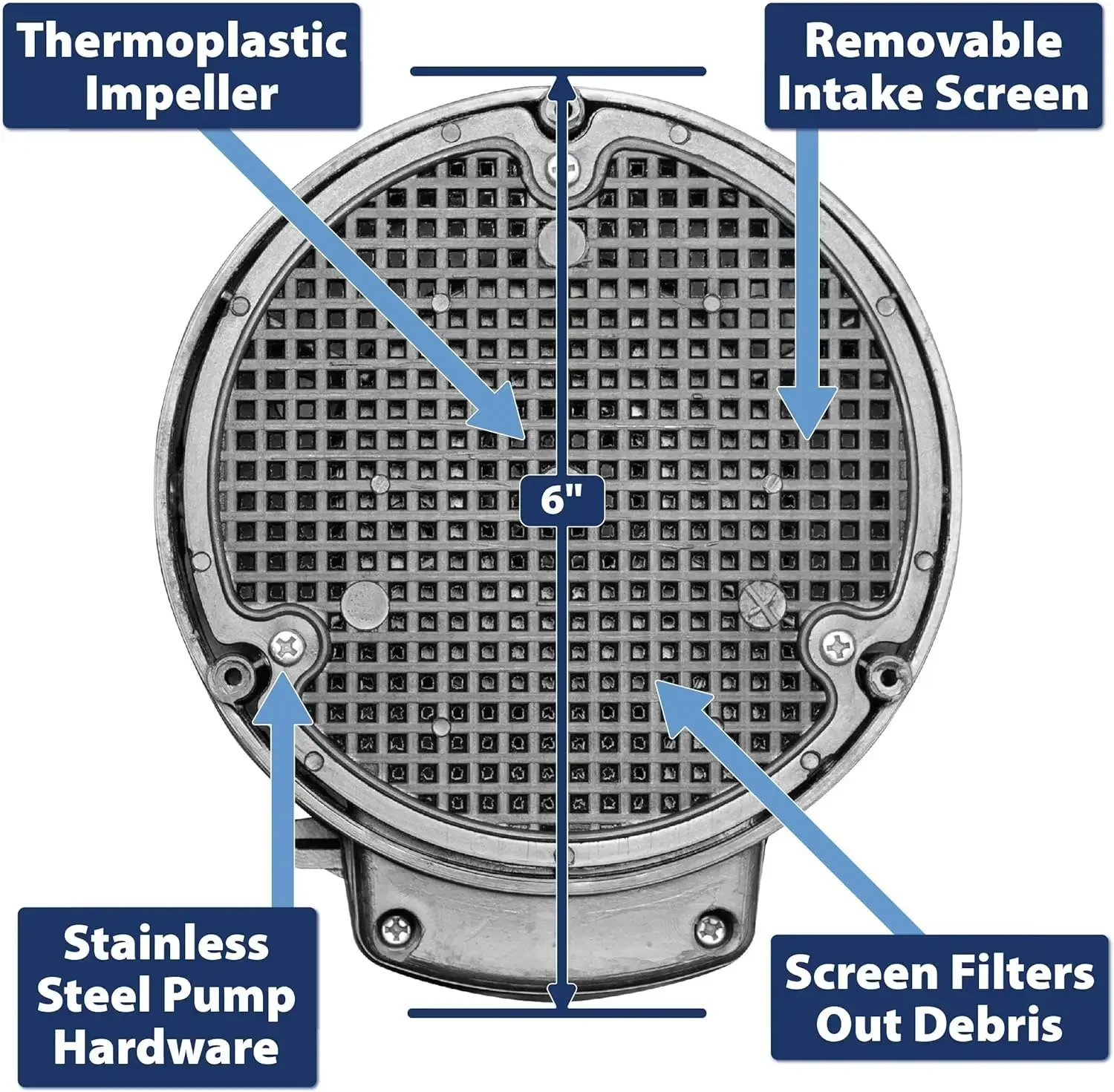 Thermoplastic Submersible Utility Pump with 10-Foot Cord