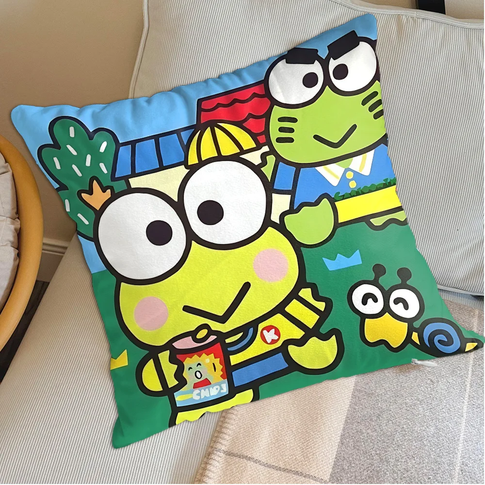 Kawaii K-Kerropi Rosa Weihnachtsbezüge, Raumdekorationsartikel, dekorativer Kissenbezug, 45 x 45 cm, Zierkissen, Heimdekoration