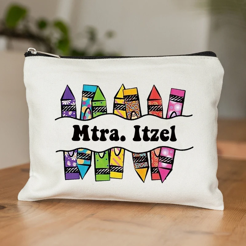 Teacher Name Custom Makeup Bag Best Graduation Gift for Teachers Pencil Case Back To School Gift for Teacher Women Purse