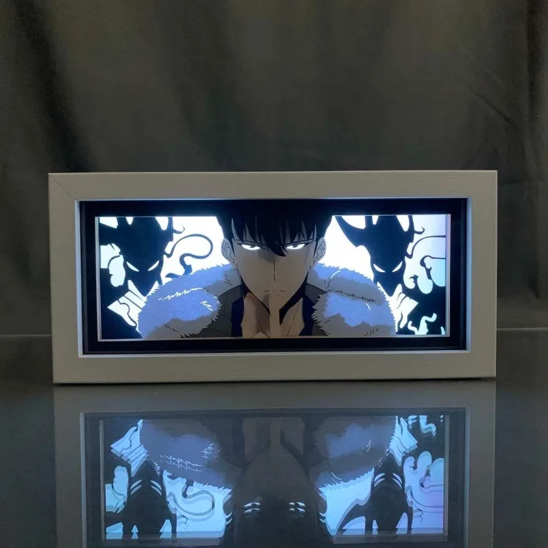 

Solo Leveling Sung Jin Woo 3D Lamp Paper Cut ACGN Nymph Light Box for Bedroom Decor Kids Gift Manga Table Lamps Birthday Gifts