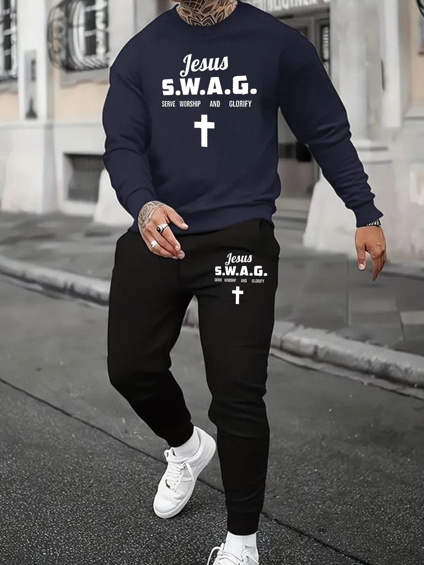 

Autumn and Winter Men Long Sleeved Set Sports Shirt Jogging Set Men Printed Long Sleeved Set Men Quick Drying and Breathable