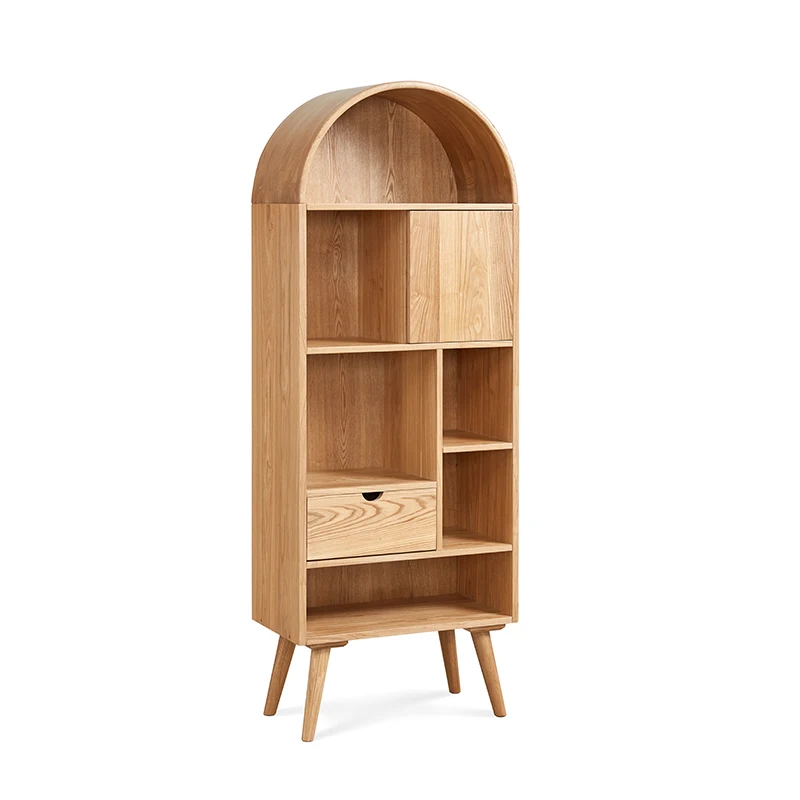 

Study Room Standard Size Vintage Bookshelf Modern Design Corner Wooden Bookshelf With Solid Leg