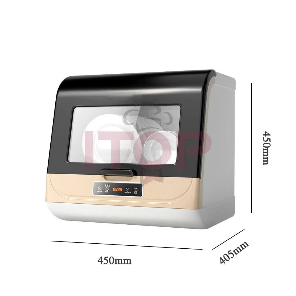 ITOP 8L Tabletop Countertop Desktop Dishwasher Automatic Microcomputer  Electronic Hood Type Dish Washing Washer