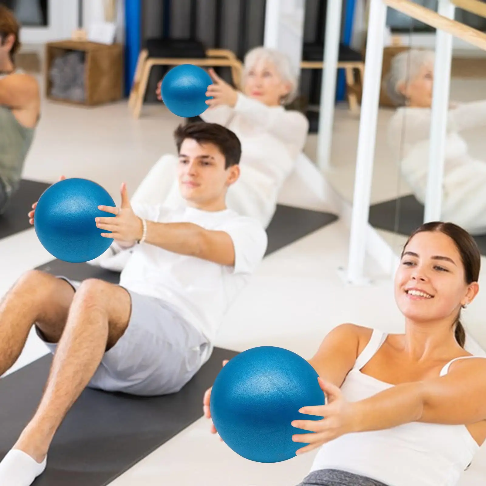 15cm Mini Yoga Ball Soft Pilates Exercise Gym Ball PVC Non Slip Home Training Balance Stability Inflatable Straw Easy Inflation