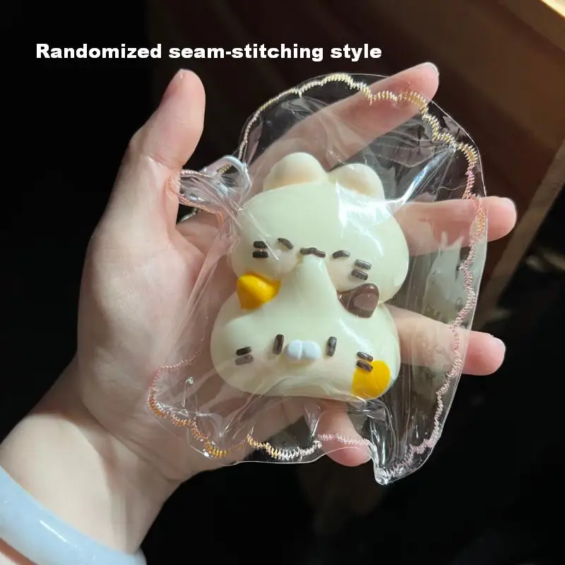 Cute Three Flower Kitten Squeeze Toys Creamy Texture Sewn Edge Design Super Soft And Slow Rebound Creative Decompression Toy